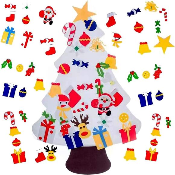 3.2ft DIY Felt Christmas Tree Sets Detachable Toy Kids Wall Hanging Decor Gift - Picture 2 of 9